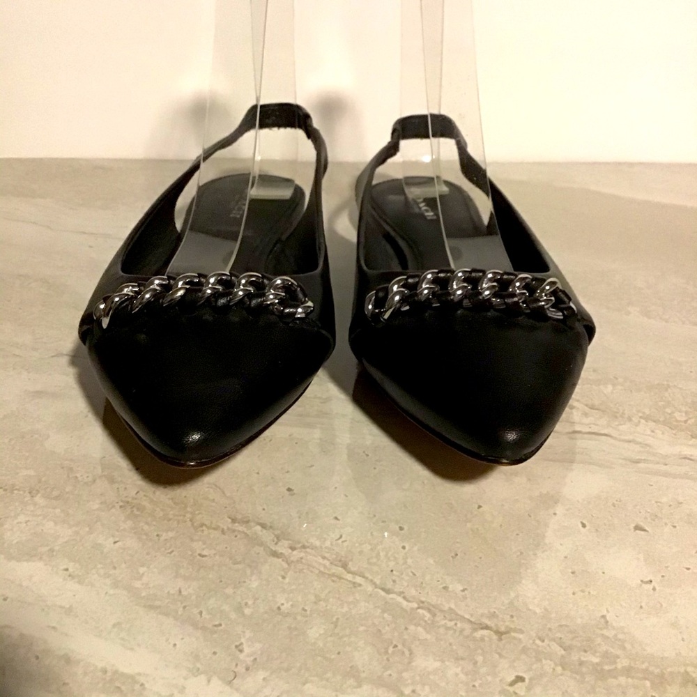 Coach Women’s Rodney Silver Chain Detail Slingback Flats Sz 7